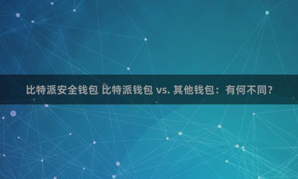 比特派安全钱包 比特派钱包 vs. 其他钱包：有何不同？