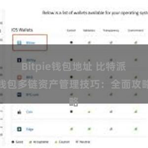 Bitpie钱包地址 比特派钱包多链资产管理技巧：全面攻略