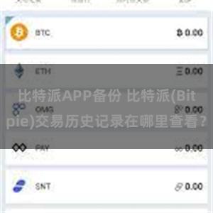 比特派APP备份 比特派(Bitpie)交易历史记录在哪里查看？